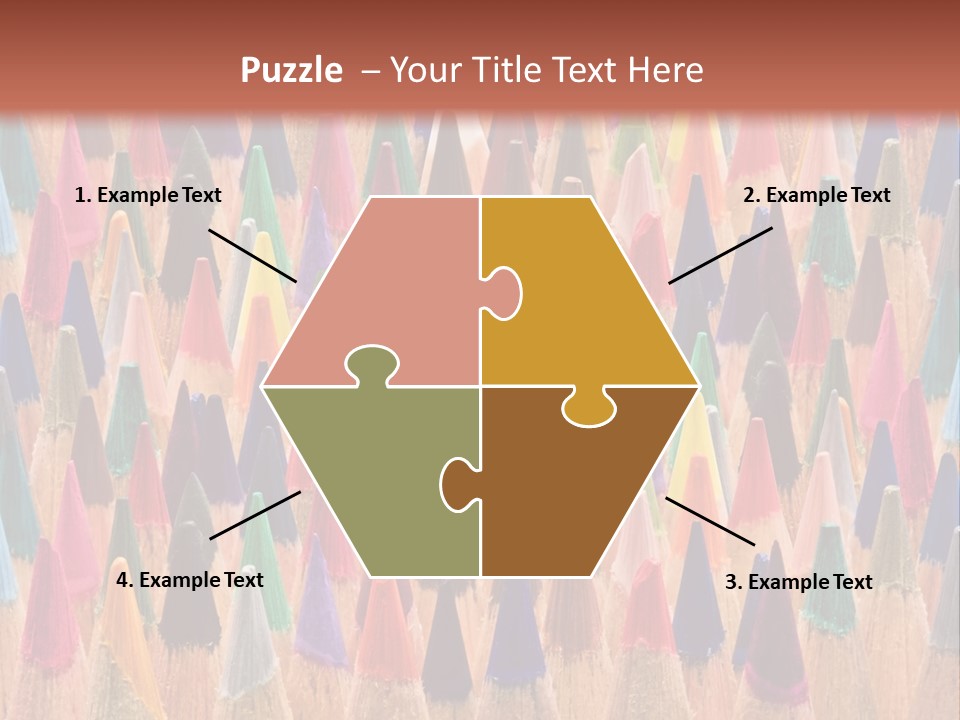 A Group Of Colored Pencils With A Brown Background PowerPoint Template