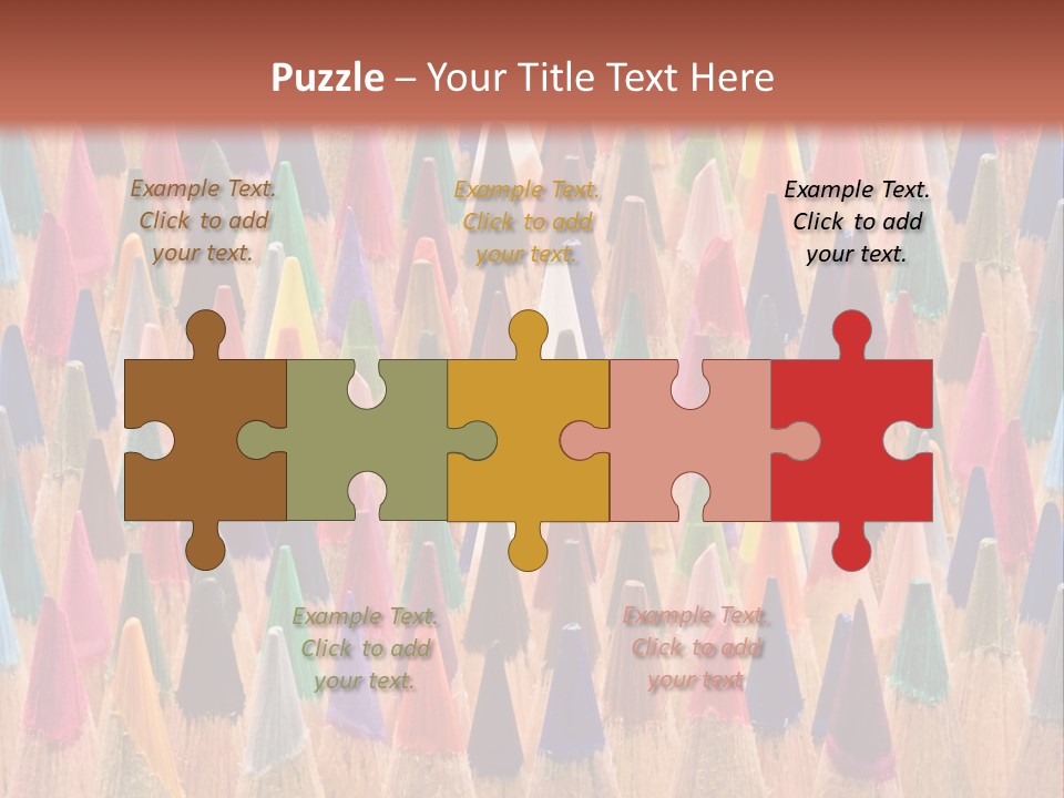 A Group Of Colored Pencils With A Brown Background PowerPoint Template