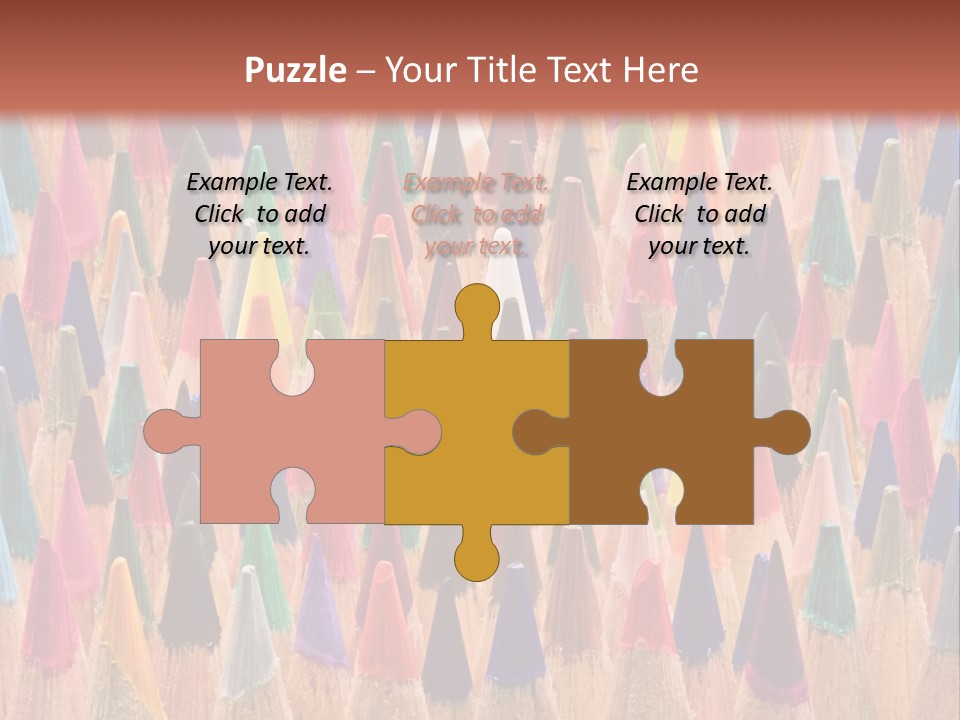 A Group Of Colored Pencils With A Brown Background PowerPoint Template