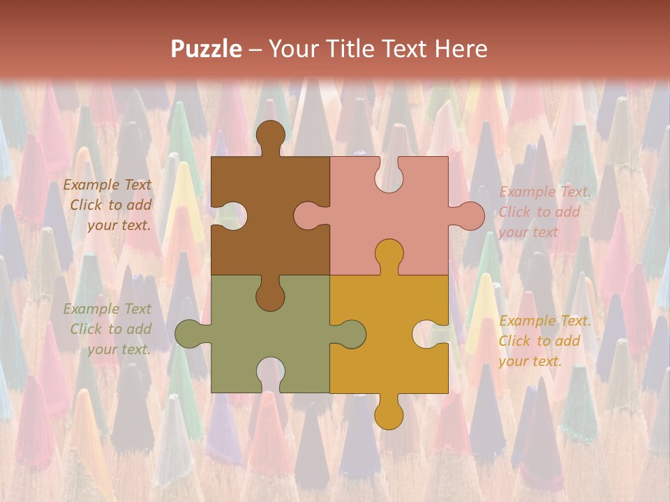 A Group Of Colored Pencils With A Brown Background PowerPoint Template