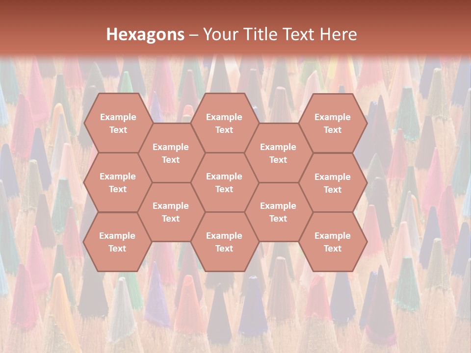 A Group Of Colored Pencils With A Brown Background PowerPoint Template