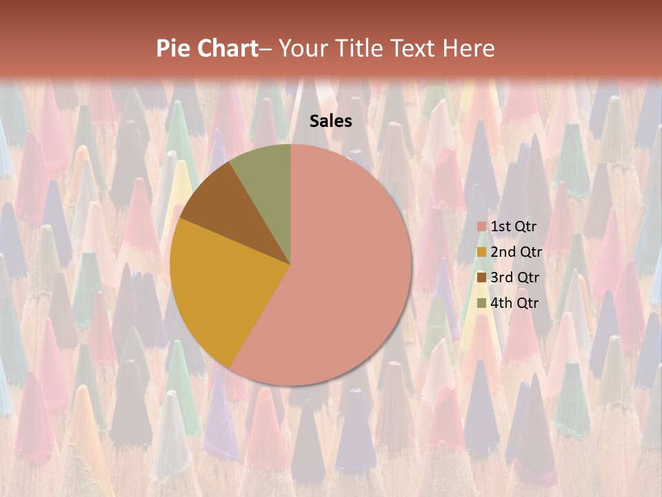 A Group Of Colored Pencils With A Brown Background PowerPoint Template