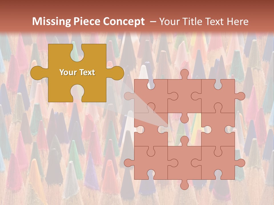 A Group Of Colored Pencils With A Brown Background PowerPoint Template