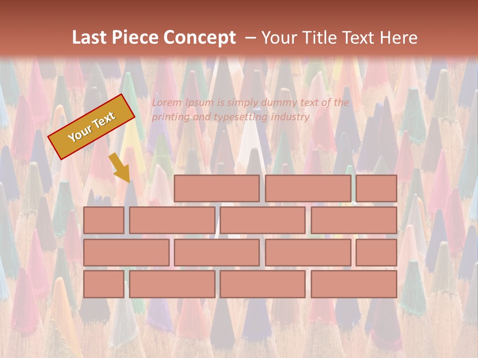 A Group Of Colored Pencils With A Brown Background PowerPoint Template