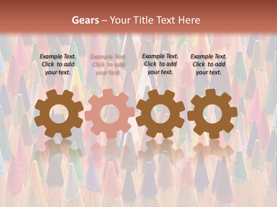 A Group Of Colored Pencils With A Brown Background PowerPoint Template