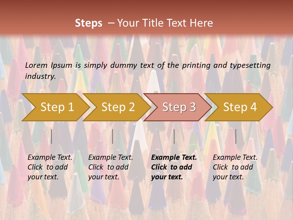A Group Of Colored Pencils With A Brown Background PowerPoint Template