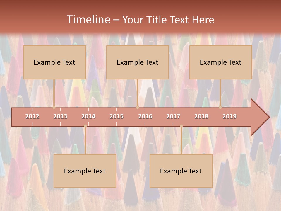A Group Of Colored Pencils With A Brown Background PowerPoint Template