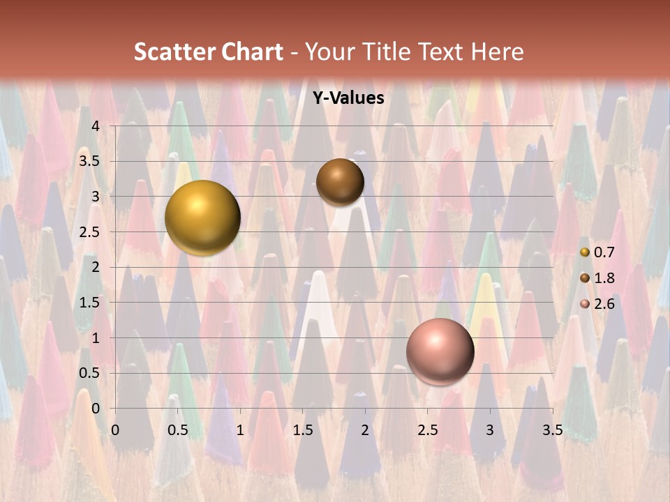 A Group Of Colored Pencils With A Brown Background PowerPoint Template