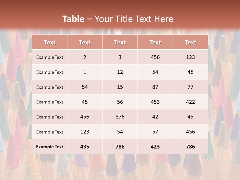 A Group Of Colored Pencils With A Brown Background PowerPoint Template