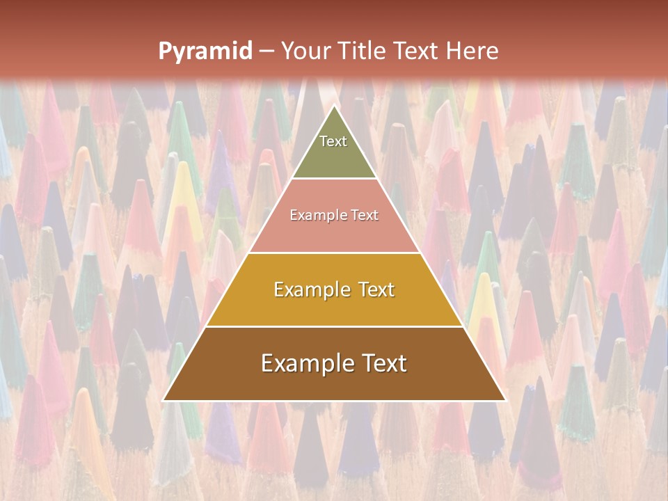 A Group Of Colored Pencils With A Brown Background PowerPoint Template