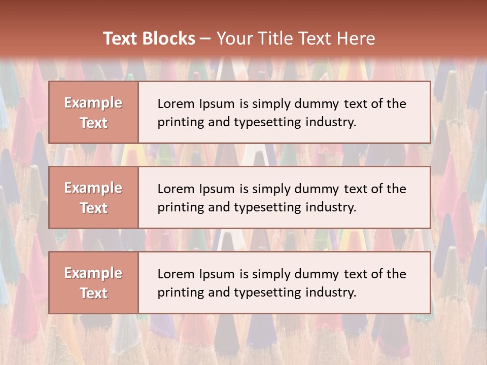 A Group Of Colored Pencils With A Brown Background PowerPoint Template