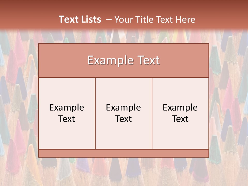 A Group Of Colored Pencils With A Brown Background PowerPoint Template