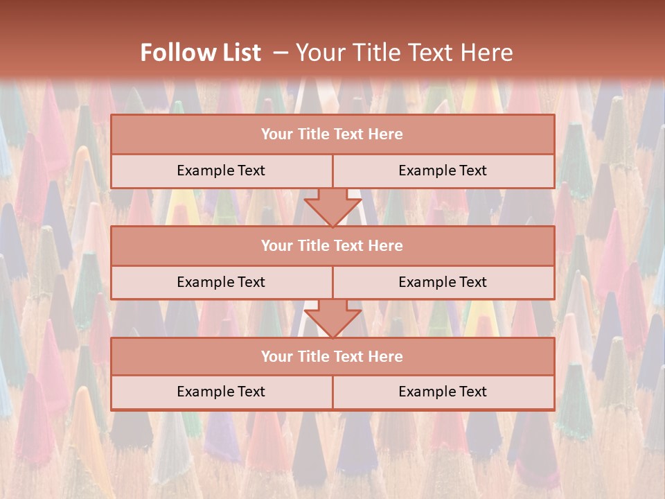 A Group Of Colored Pencils With A Brown Background PowerPoint Template
