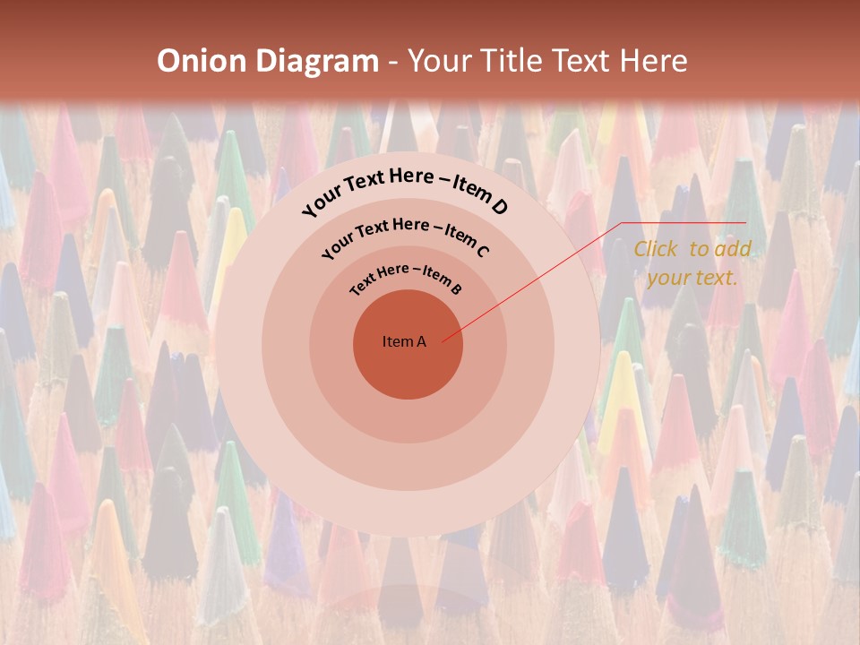 A Group Of Colored Pencils With A Brown Background PowerPoint Template