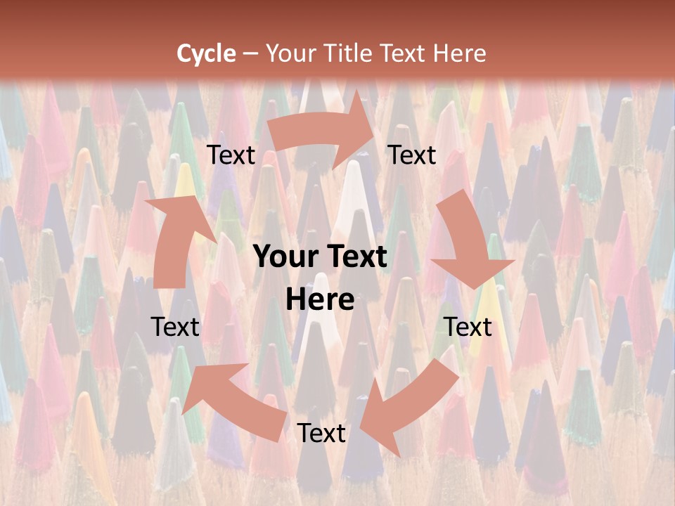 A Group Of Colored Pencils With A Brown Background PowerPoint Template