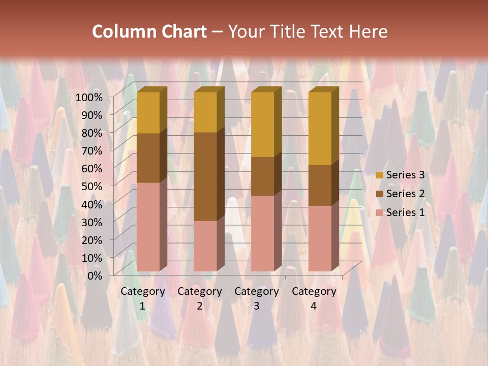 A Group Of Colored Pencils With A Brown Background PowerPoint Template