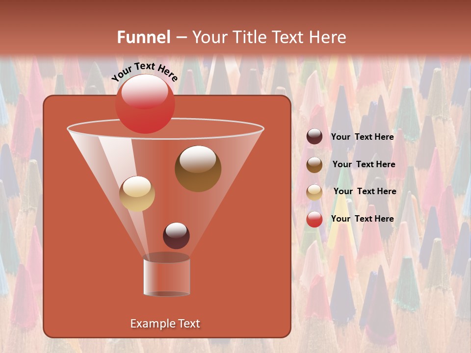 A Group Of Colored Pencils With A Brown Background PowerPoint Template