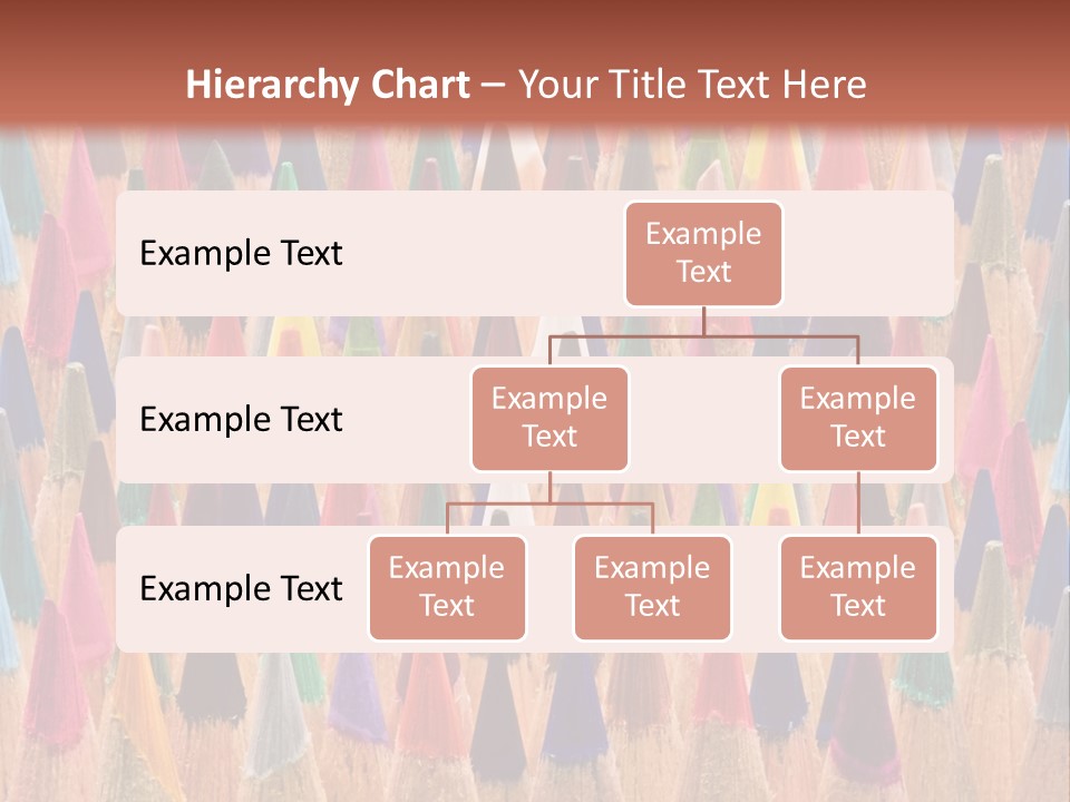 A Group Of Colored Pencils With A Brown Background PowerPoint Template