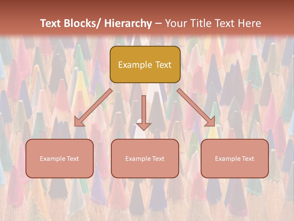 A Group Of Colored Pencils With A Brown Background PowerPoint Template