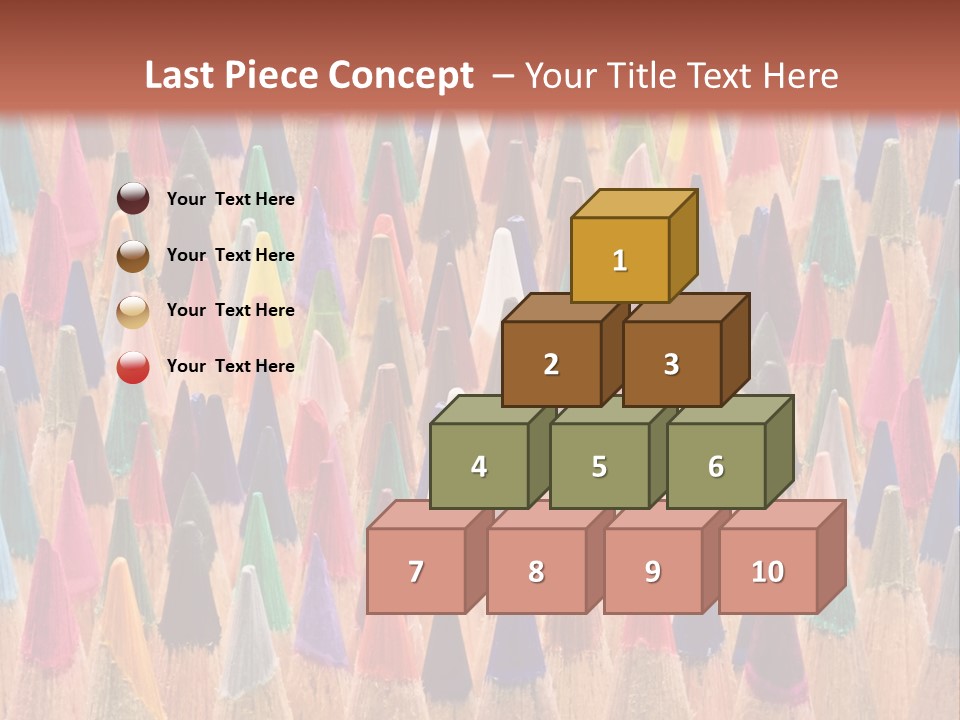 A Group Of Colored Pencils With A Brown Background PowerPoint Template