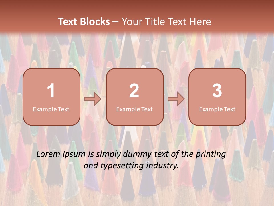 A Group Of Colored Pencils With A Brown Background PowerPoint Template