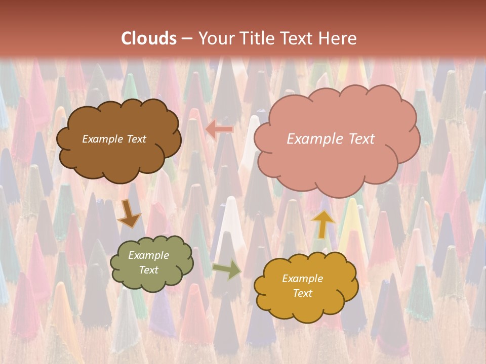 A Group Of Colored Pencils With A Brown Background PowerPoint Template