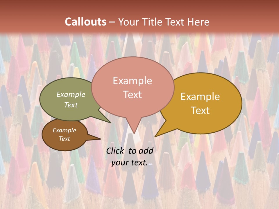 A Group Of Colored Pencils With A Brown Background PowerPoint Template