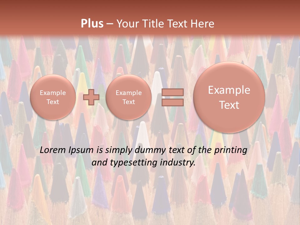 A Group Of Colored Pencils With A Brown Background PowerPoint Template