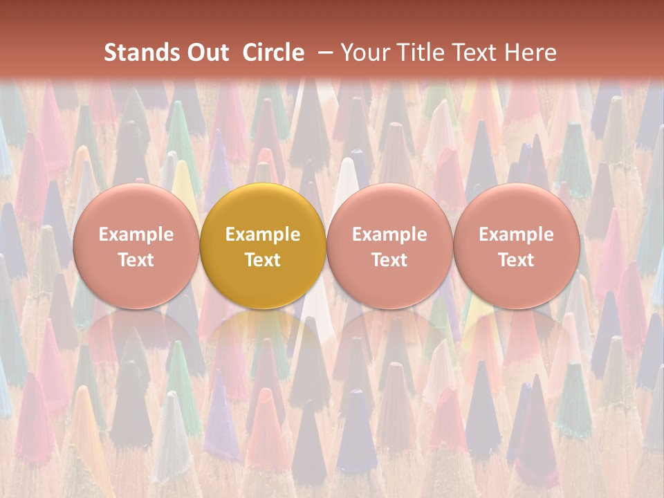 A Group Of Colored Pencils With A Brown Background PowerPoint Template