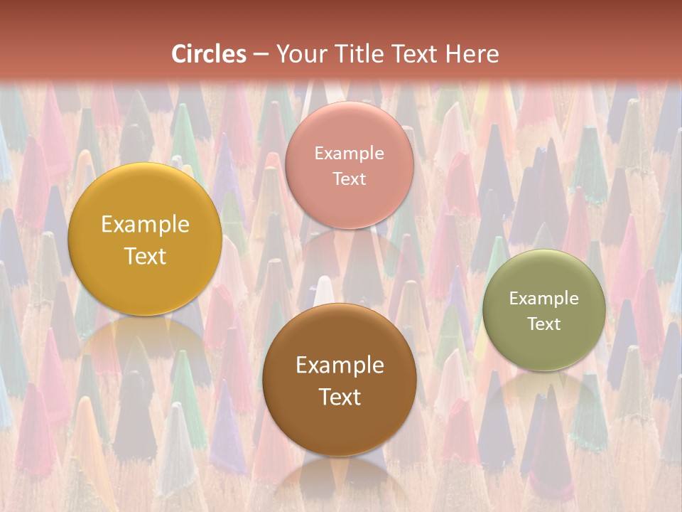 A Group Of Colored Pencils With A Brown Background PowerPoint Template