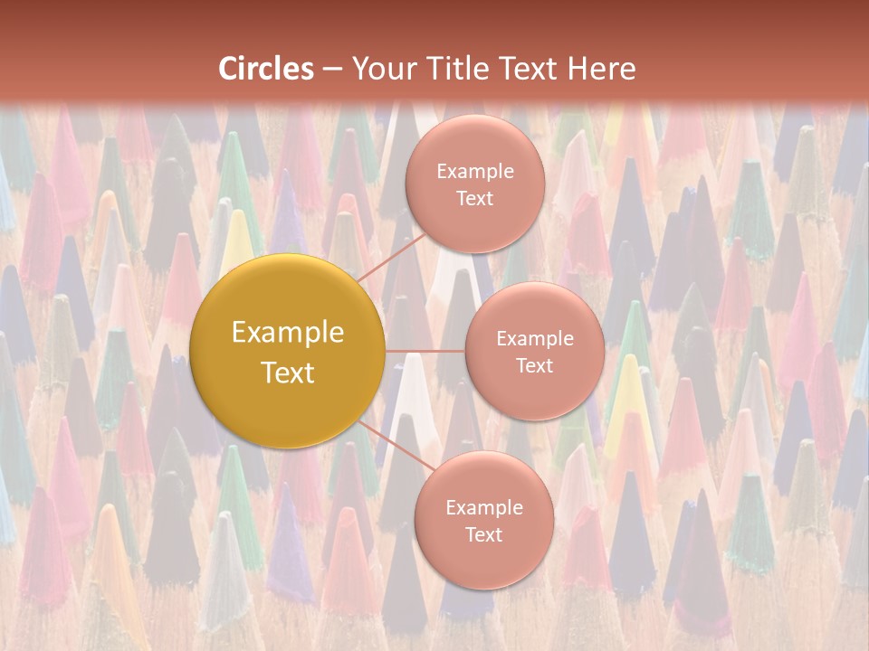 A Group Of Colored Pencils With A Brown Background PowerPoint Template