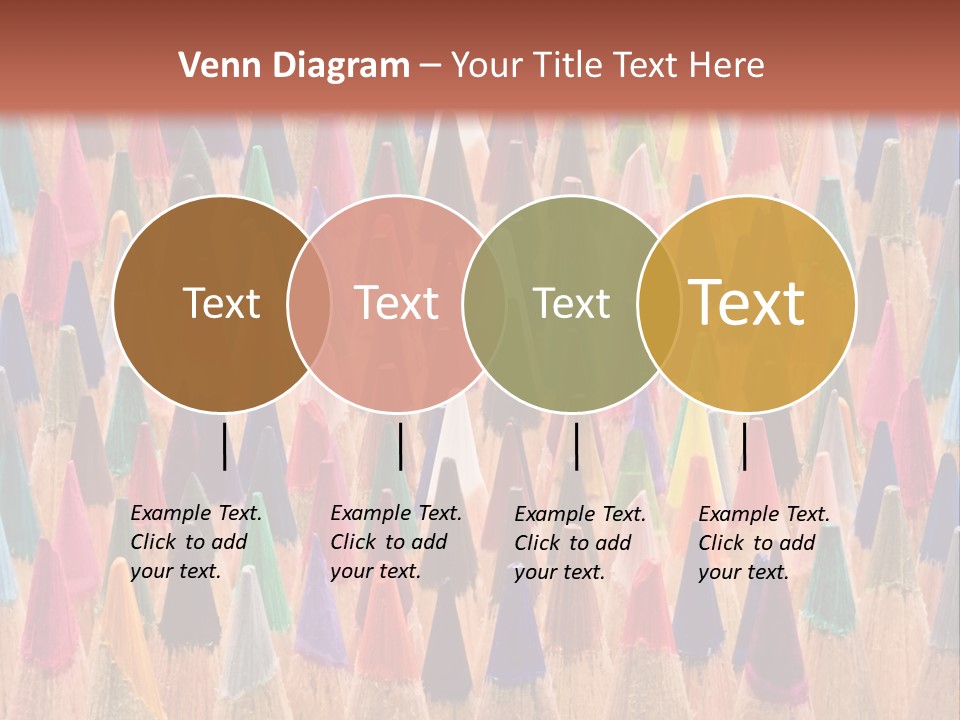 A Group Of Colored Pencils With A Brown Background PowerPoint Template