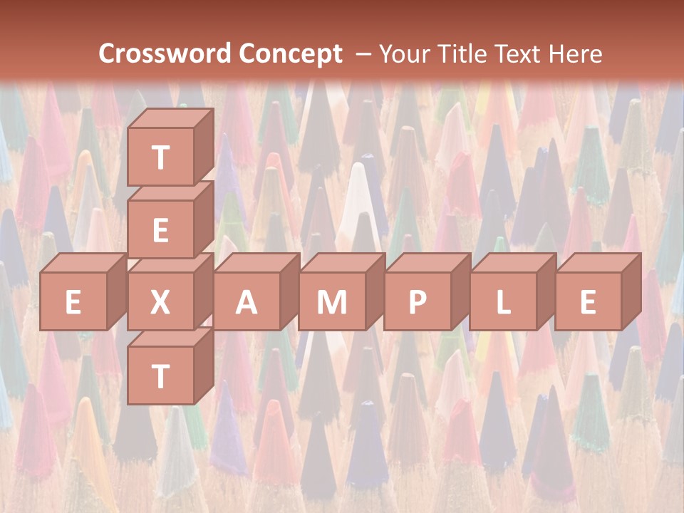 A Group Of Colored Pencils With A Brown Background PowerPoint Template