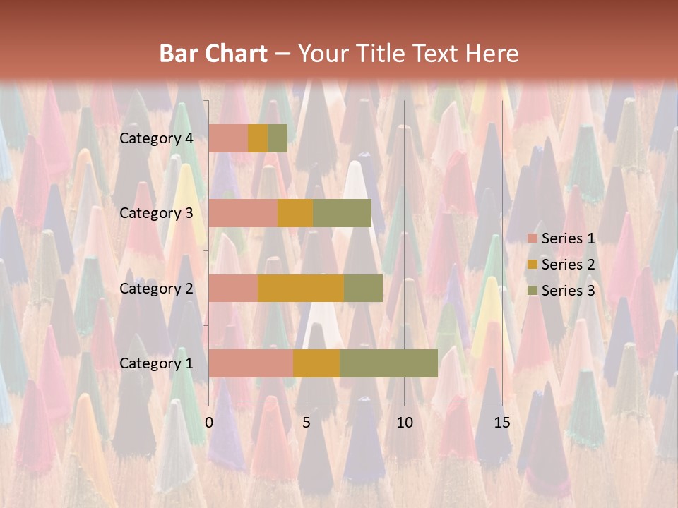 A Group Of Colored Pencils With A Brown Background PowerPoint Template