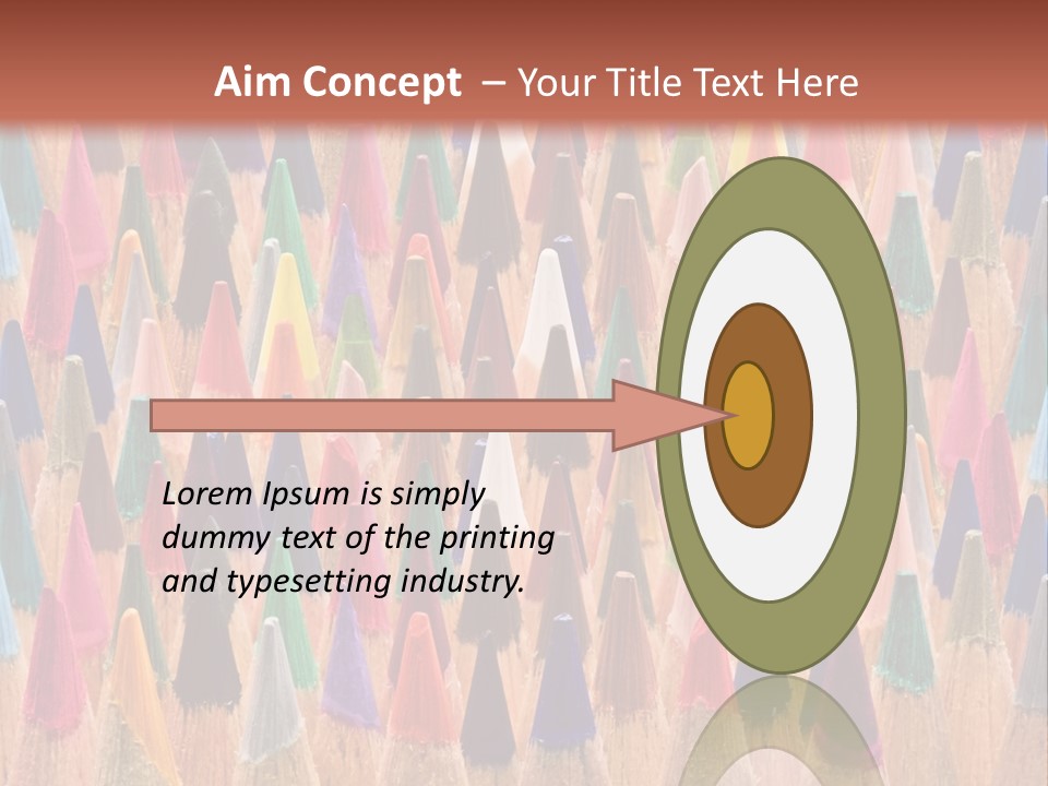 A Group Of Colored Pencils With A Brown Background PowerPoint Template