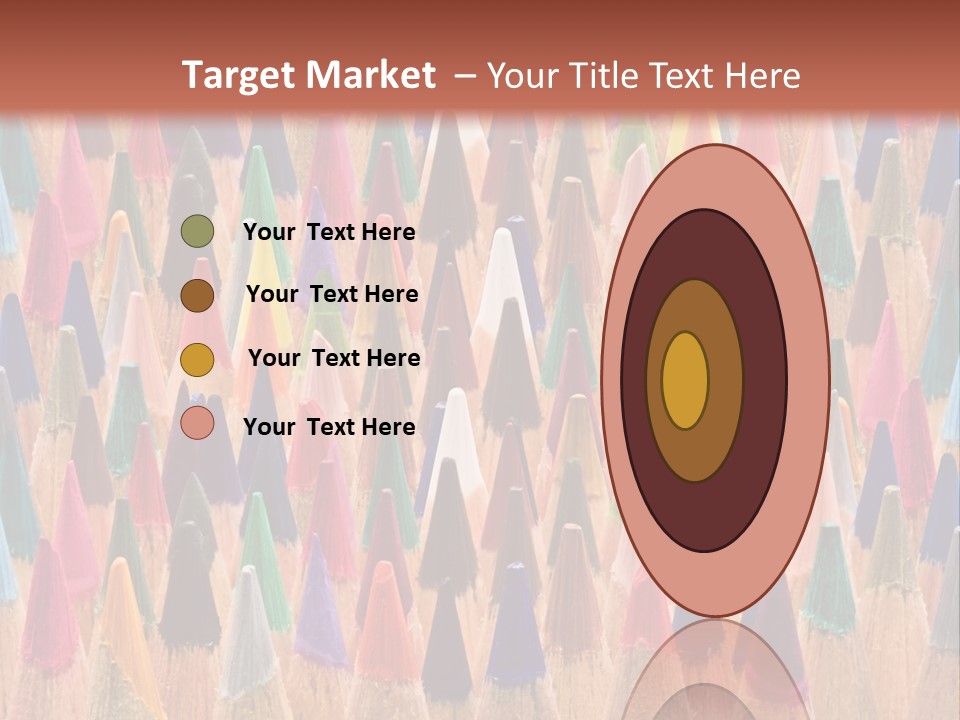 A Group Of Colored Pencils With A Brown Background PowerPoint Template