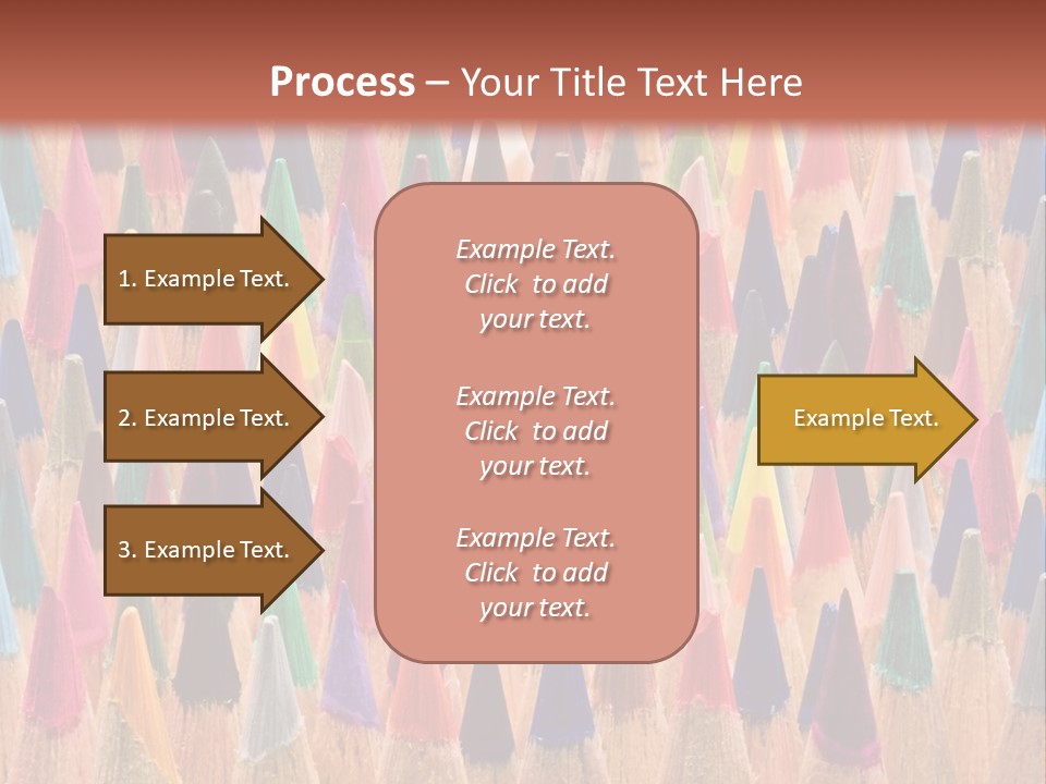 A Group Of Colored Pencils With A Brown Background PowerPoint Template