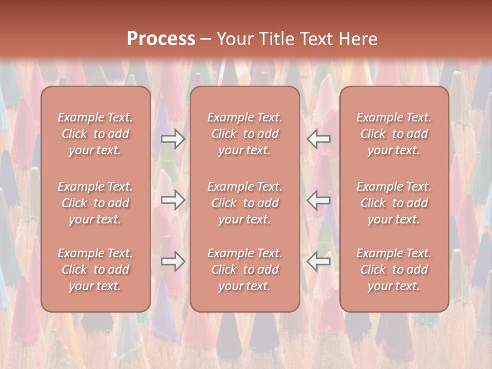 A Group Of Colored Pencils With A Brown Background PowerPoint Template