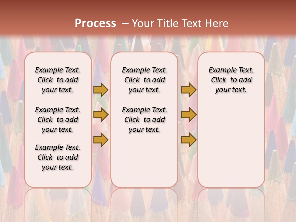 A Group Of Colored Pencils With A Brown Background PowerPoint Template