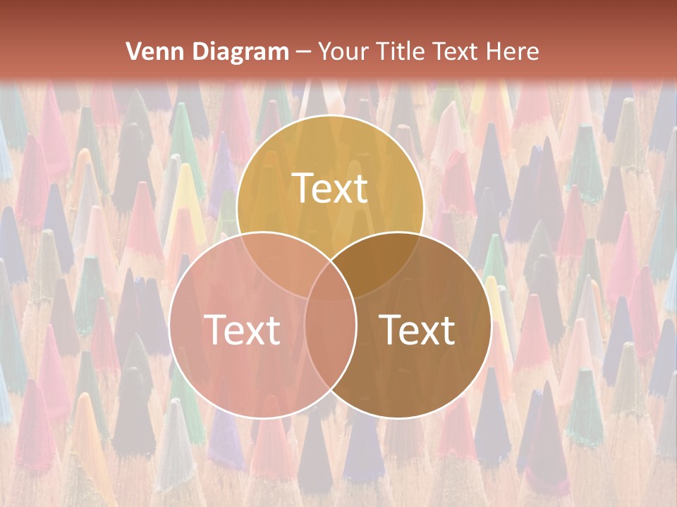 A Group Of Colored Pencils With A Brown Background PowerPoint Template