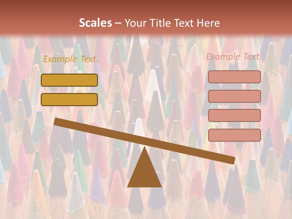 A Group Of Colored Pencils With A Brown Background PowerPoint Template
