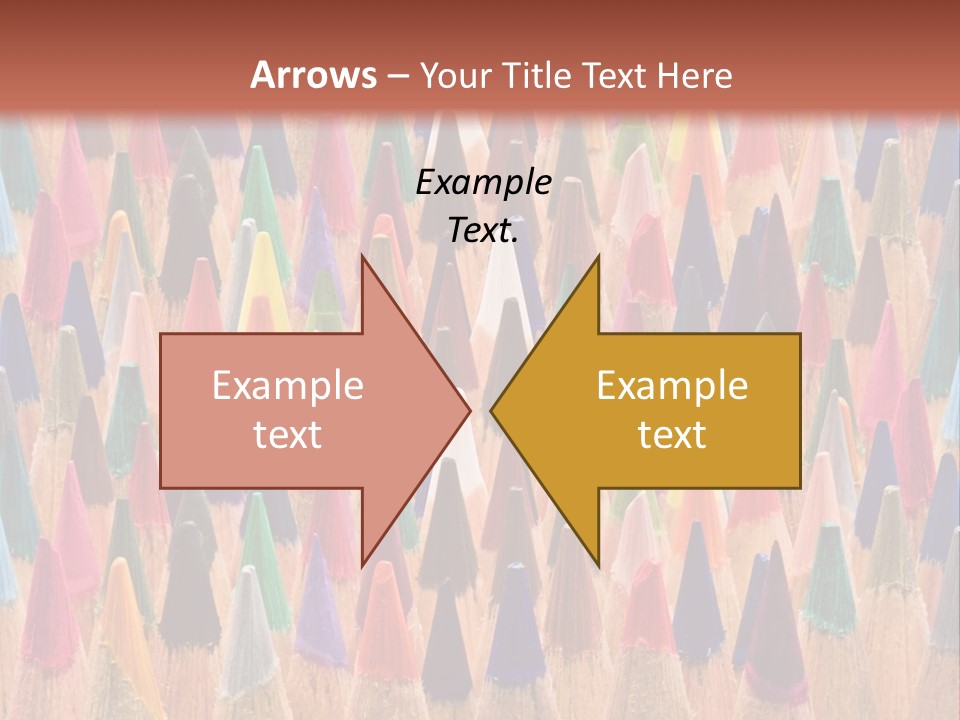 A Group Of Colored Pencils With A Brown Background PowerPoint Template