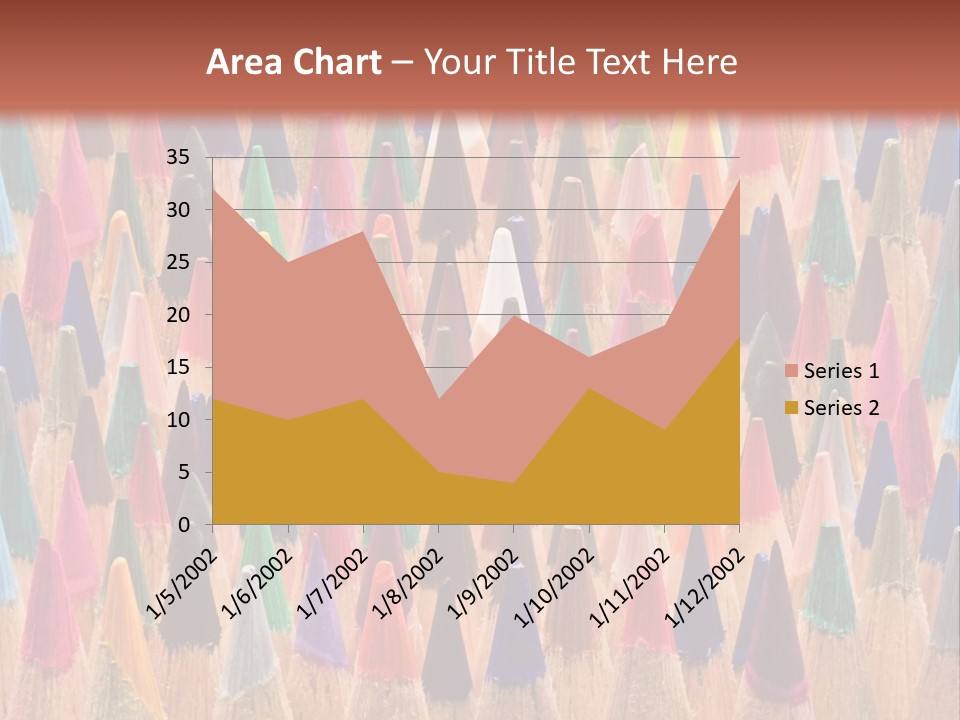 A Group Of Colored Pencils With A Brown Background PowerPoint Template