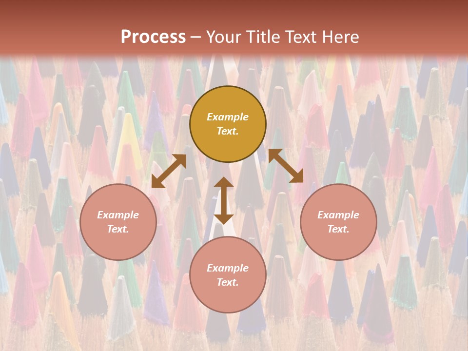 A Group Of Colored Pencils With A Brown Background PowerPoint Template