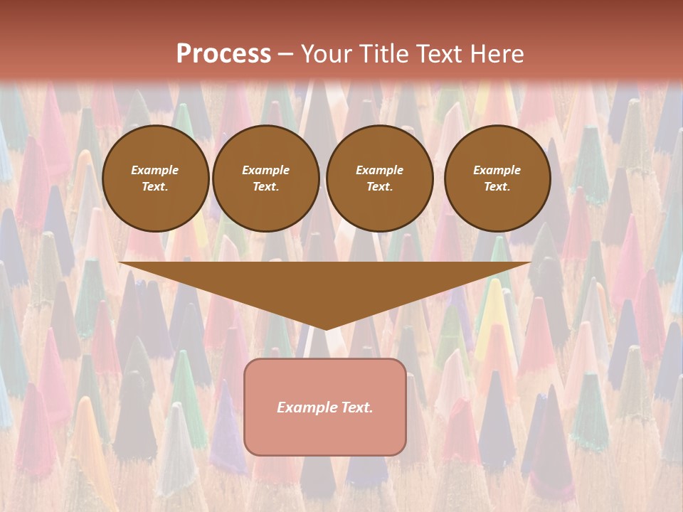A Group Of Colored Pencils With A Brown Background PowerPoint Template