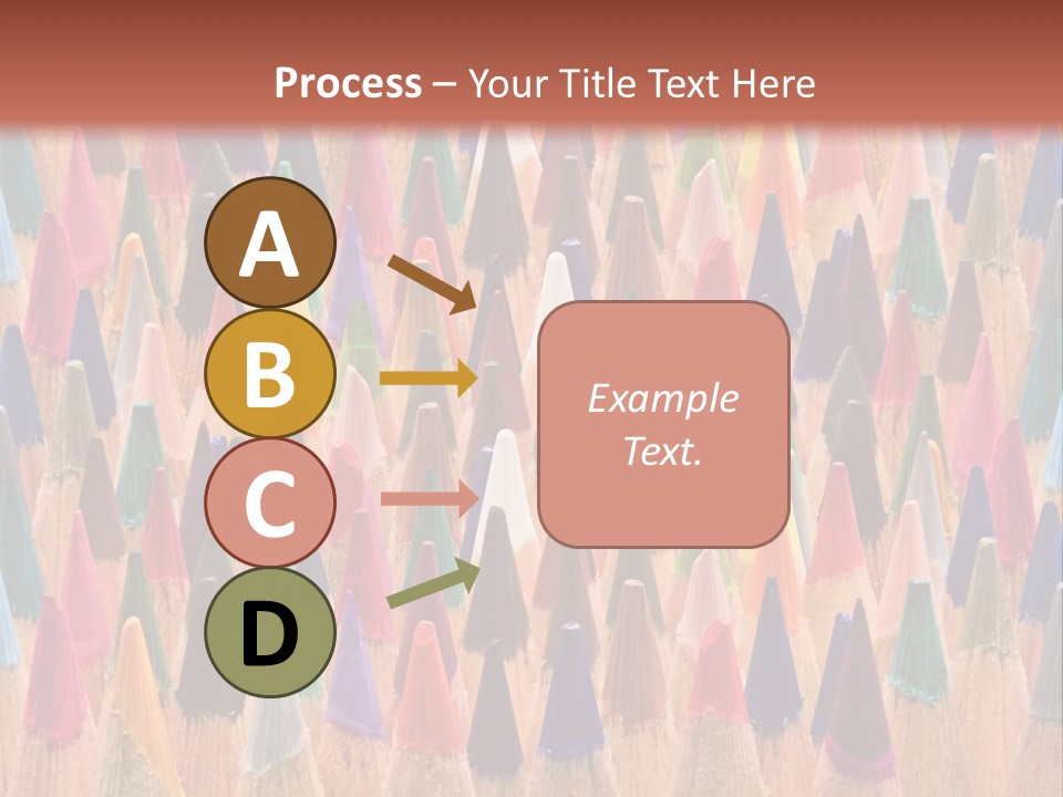 A Group Of Colored Pencils With A Brown Background PowerPoint Template