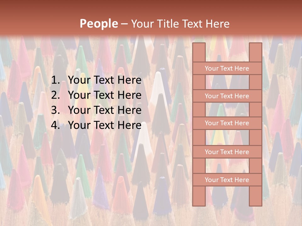A Group Of Colored Pencils With A Brown Background PowerPoint Template