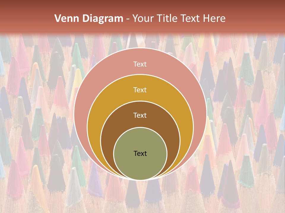 A Group Of Colored Pencils With A Brown Background PowerPoint Template