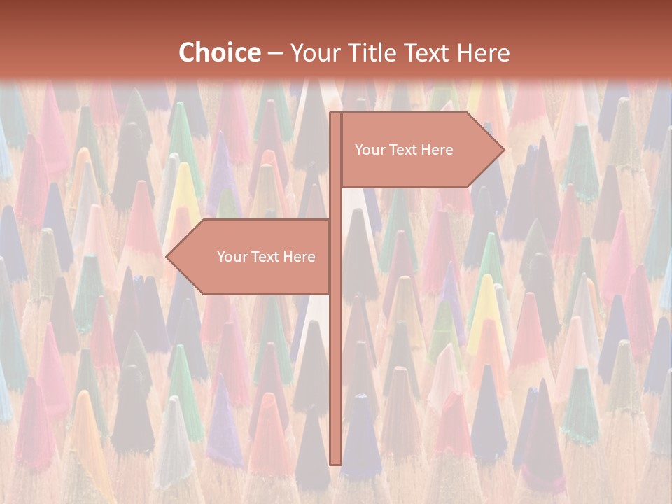 A Group Of Colored Pencils With A Brown Background PowerPoint Template