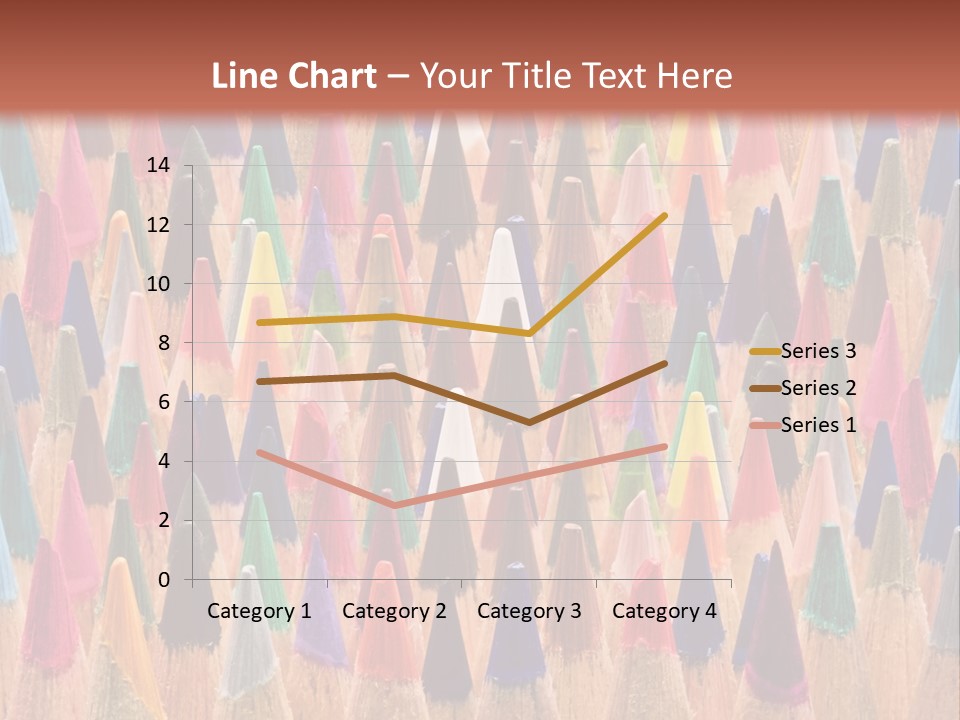 A Group Of Colored Pencils With A Brown Background PowerPoint Template